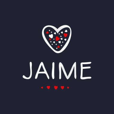 (Jaime) Kaligrafi adı, Vektör illüstrasyonu.