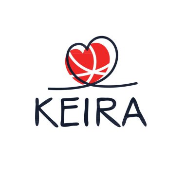 (Keira) Kaligrafi adı, Vektör illüstrasyonu.