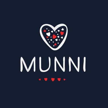 (Munni) Kaligrafi adı, Vektör illüstrasyonu.