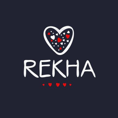 (Rekha) Kaligrafi adı, Vektör illüstrasyonu.