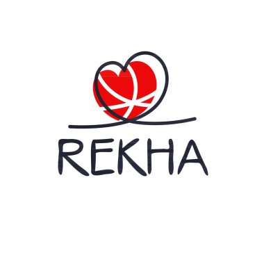 (Rekha) Kaligrafi adı, Vektör illüstrasyonu.