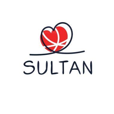 (Sultan) Kaligrafi adı, Vektör illüstrasyonu.