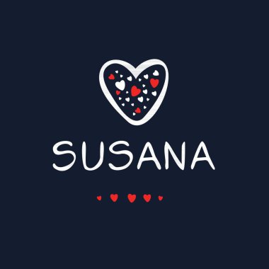 (Susana) Kaligrafi adı, Vektör illüstrasyonu.