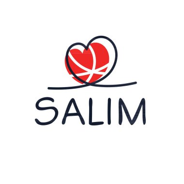 (Salim) Kaligrafi adı, Vektör illüstrasyonu.