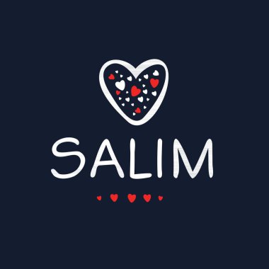 (Salim) Kaligrafi adı, Vektör illüstrasyonu.