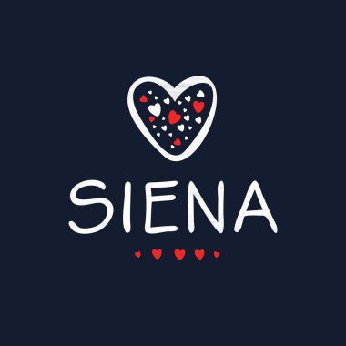 (Siena) Kaligrafi adı, Vektör illüstrasyonu.