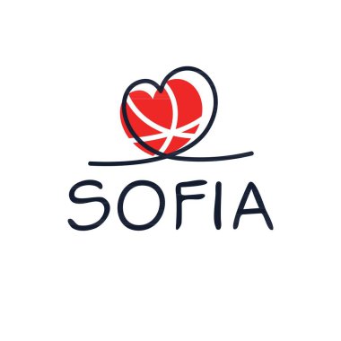 (Sofya) Kaligrafi adı, Vektör illüstrasyonu.