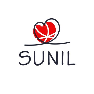 (Sunil) Kaligrafi adı, Vektör illüstrasyonu.