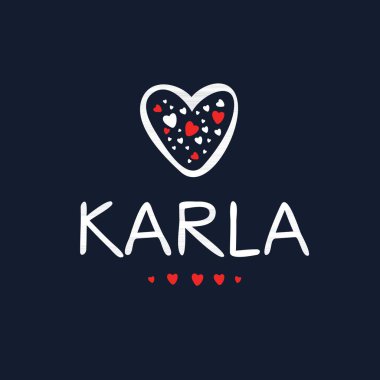 Yaratıcı (Karla) adı, Vektör illüstrasyonu.