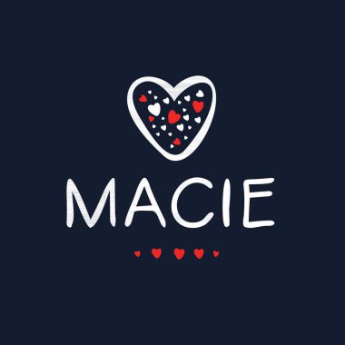 Yaratıcı (Macie) adı, Vektör illüstrasyonu.