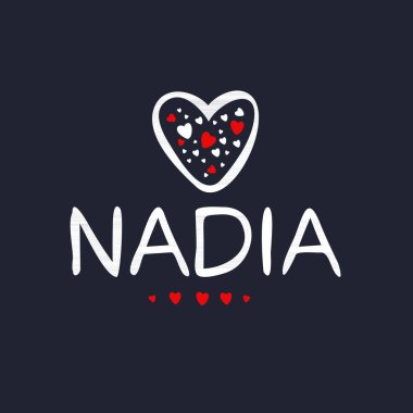 Yaratıcı (Nadia) adı, Vektör illüstrasyonu.