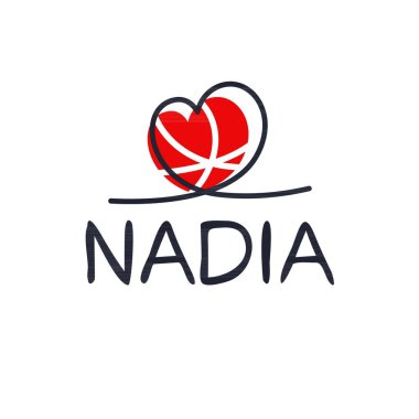 Yaratıcı (Nadia) adı, Vektör illüstrasyonu.