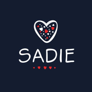 Yaratıcı (Sadie) adı, Vektör illüstrasyonu.