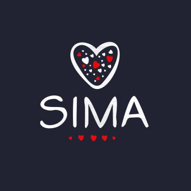 Yaratıcı (Sima) adı, Vektör illüstrasyonu.