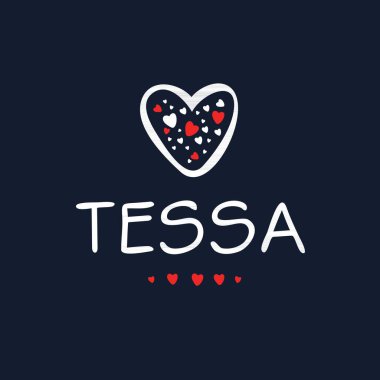 Yaratıcı (Tessa) adı, Vektör illüstrasyonu.