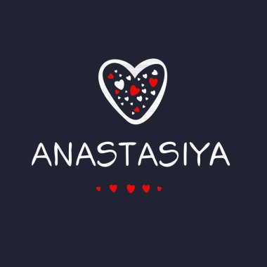 Yaratıcı (Anastasiya) adı, Vektör illüstrasyonu.
