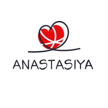 Yaratıcı (Anastasiya) adı, Vektör illüstrasyonu.