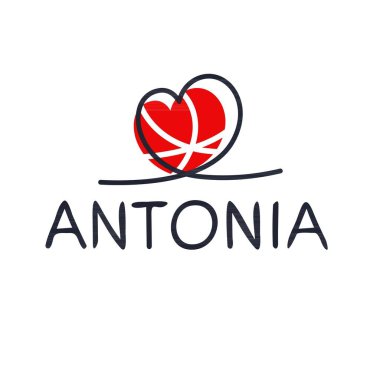 (Antonia) adı, Vektör illüstrasyonu.