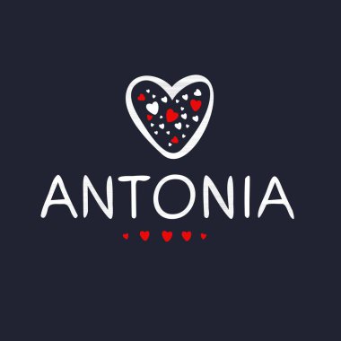 (Antonia) adı, Vektör illüstrasyonu.