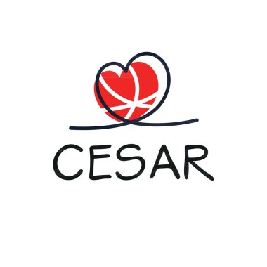 (Cesar) İsim, Vektör illüstrasyonu.