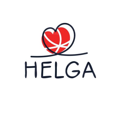 (Helga) adı, Vektör illüstrasyonu.