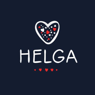 (Helga) adı, Vektör illüstrasyonu.