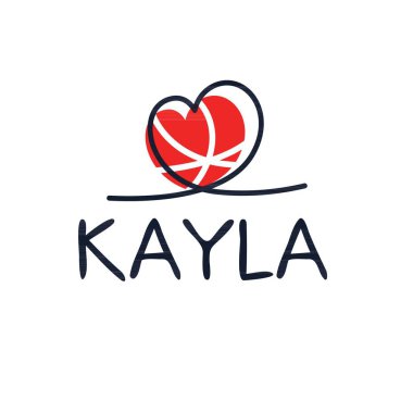 (Kayla) adı, Vektör illüstrasyonu.