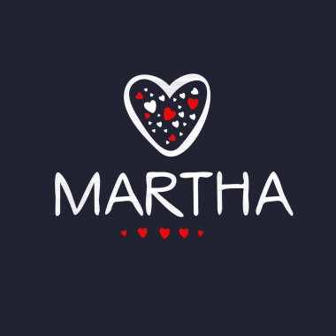 (Martha) İsim, Vektör illüstrasyonu.