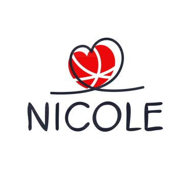 (Nicole) adı, Vektör illüstrasyonu.