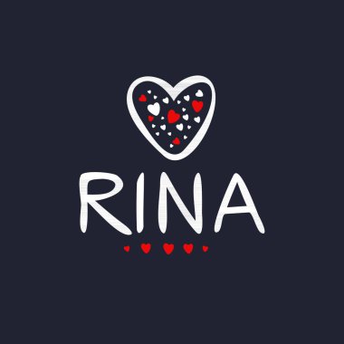 (Rina) adı, Vektör illüstrasyonu.