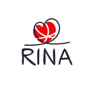 (Rina) adı, Vektör illüstrasyonu.