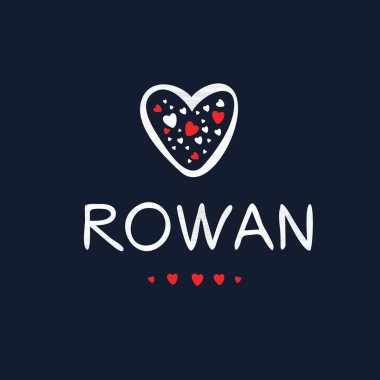 (Rowan) adı, Vektör illüstrasyonu.