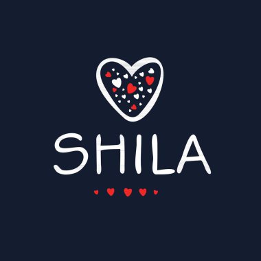 (Shila) İsim, Vektör illüstrasyonu.