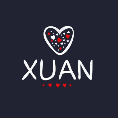 (Xuan) adı, Vektör illüstrasyonu.