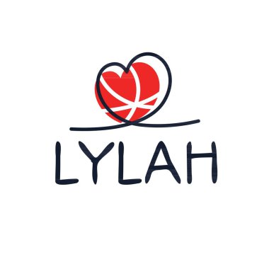 (Lylah) İsim, Vektör illüstrasyonu.