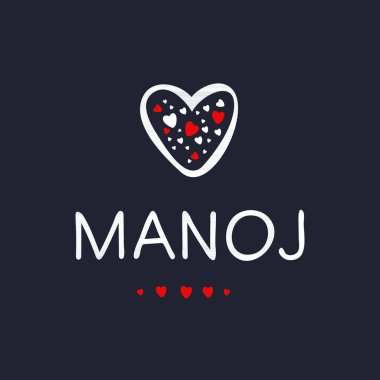(Manoj) adı, Vektör illüstrasyonu.