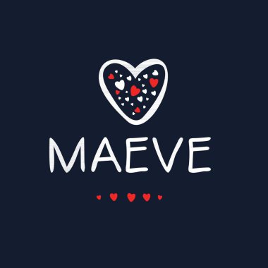 (Maeve) adı, Vektör illüstrasyonu.