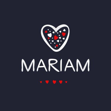 (Meryem) adı, Vektör illüstrasyonu.