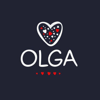 (Olga) Adı, Vektör illüstrasyonu.