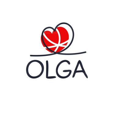 (Olga) Adı, Vektör illüstrasyonu.