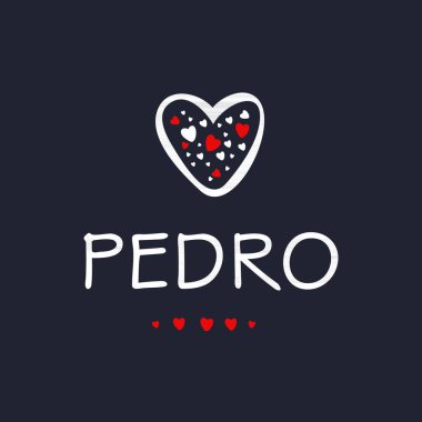 (Pedro) adı, Vektör illüstrasyonu.