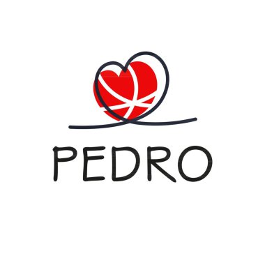 (Pedro) adı, Vektör illüstrasyonu.