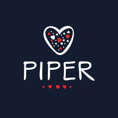 (Piper) adı, Vektör illüstrasyonu.