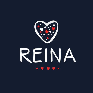 (Reina) İsim, Vektör illüstrasyonu.