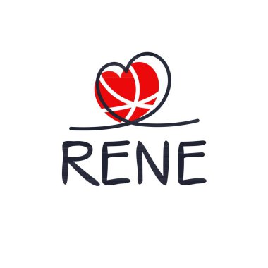 (Rene) adı, Vektör illüstrasyonu.