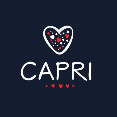 (Capri) adı, Vektör illüstrasyonu.