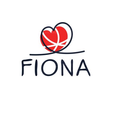 (Fiona) adı, Vektör illüstrasyonu.