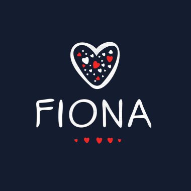 (Fiona) adı, Vektör illüstrasyonu.