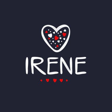 (Irene) adı, Vektör illüstrasyonu.