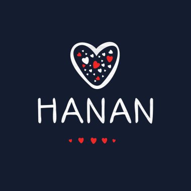 (Hanan) adı, Vektör illüstrasyonu.